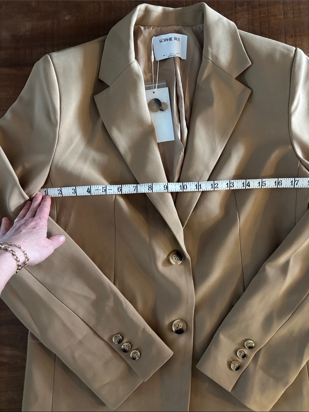 Sophie Rue Camel Two Button Blazer - Picture 5 of 9